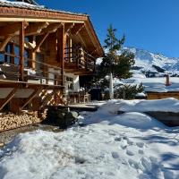 snowy chalet